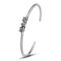 Titanium Steel Cuff Bangle, Star, polished, Adjustable & for woman, original color, 60mm, Sold By PC