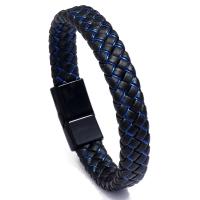 PU Leather Cord Bracelets with Zinc Alloy handmade & Unisex 12mm Sold By PC