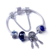 European Bracelet Zinc Alloy with Lampwork plated for woman & with rhinestone mixed colors Sold By PC
