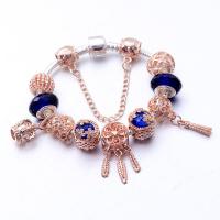 European Bracelet Zinc Alloy with Lampwork plated for woman mixed colors Sold By PC