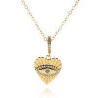 Cubic Zircon Micro Pave Brass Necklace plated micro pave cubic zirconia & for woman golden Length 52 cm Sold By PC