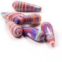 Syntetisk Turkis Bead, Teardrop, du kan DIY & facetteret, blandede farver, 10x30mm, Solgt af PC