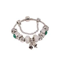 European Bracelet Zinc Alloy with Lampwork for woman & enamel & with rhinestone mixed colors Sold By PC