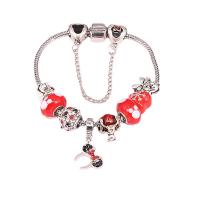 European Bracelet Zinc Alloy plated for woman & enamel & with rhinestone mixed colors Sold By PC