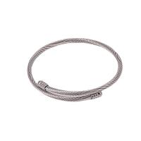304 Stainless Steel Bangle, Unisex, silver color, 55-65mm, Sold By PC