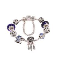 European Bracelet Zinc Alloy with Lampwork radiation protection & for woman & enamel & with rhinestone mixed colors Sold By PC