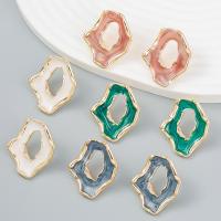Tibetan Style Stud Earring, plated, fashion jewelry & for woman & enamel, more colors for choice, 29x25mm, Sold By Pair