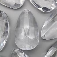 Acrylic Pendants, Teardrop, injection moulding, DIY & faceted, clear, 28x48mm, Approx 70PCs/Bag, Sold By Bag