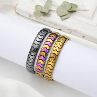 Hématite bracelet, élastique & unisexe, couleurs mélangées, 12x4mm, Longueur:Environ 7.5 pouce, Vendu par PC