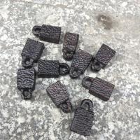 Black Sandalwood Pendant, Lock, Carved, Unisex, black, 18x35mm, Sold By PC