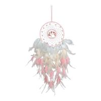 Mode Dreamcatcher, plume, avec fil en laiton & rouge de cerise & perle de plastique & fer, Plaqué de couleur de cuivre antique, pour femme, couleurs mélangées, Longueur:19.69 pouce, Vendu par PC