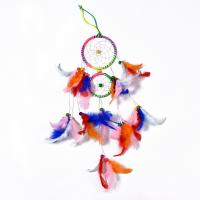 Mode Dreamcatcher, plume, avec bois & plastique, fait à la main, couleurs mélangées, Longueur:17.72 pouce, Vendu par PC