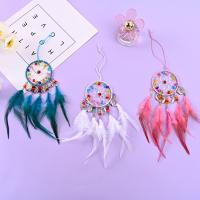 Fashion Dream Catcher, Feather, with Crystal & Iron, silver color plated, for woman, more colors for choice, Length:11.81 Inch, Sold By PC