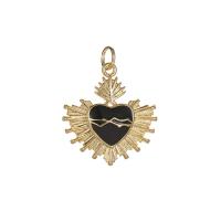 Brass Jewelry Pendants Heart gold color plated enamel nickel lead & cadmium free Sold By PC