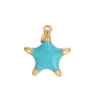Brass Jewelry Pendants, Star, gold color plated, enamel, more colors for choice, nickel, lead & cadmium free, 17.70x15.80mm, Sold By PC