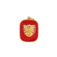 Brass Jewelry Pendants Lion gold color plated enamel nickel lead & cadmium free Sold By PC