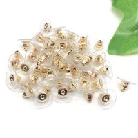 Stainless Steel Ear Nut , PVC Plastic, with Metal, Vacuum Ion Plating, polished & DIY, more colors for choice, 10x6mm, 100PCs/Bag, Sold By Bag
