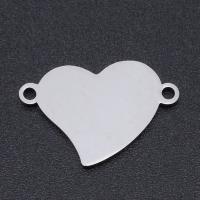 Stainless Steel Connector, 201 Stainless Steel, Heart, Vacuum Ion Plating, fashion jewelry & polished & DIY & Unisex, more colors for choice, 17.50x12mm, 5PCs/Bag, Sold By Bag
