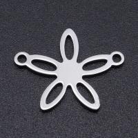 Stainless Steel Connector 201 Stainless Steel Flower Vacuum Ion Plating fashion jewelry & polished & DIY & Unisex Sold By Bag