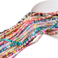 Polymer Ton Perlen , DIY, gemischte Farben, 4mm, ca. 300/Strang, verkauft per ca. 15 ZollInch Strang