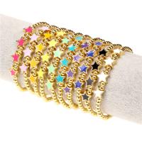 Brass Bracelet & Bangle, fashion jewelry & for woman & enamel, more colors for choice, nickel, lead & cadmium free, 4*10*10mm,4mm, Length:Approx 6.3-6.7 Inch, Sold By PC