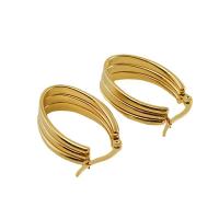 Stainless Steel Hoop Earring, 304 Stainless Steel, gold color plated, fashion jewelry & for woman, golden, 17x23mm, Sold By PC