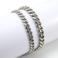Stainless Steel Jewelry Bracelet 304 Stainless Steel polished fashion jewelry & curb chain & for woman original color 10*3.6mm 7*2.6mm Length Approx 8.67 Inch Sold By PC