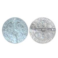 Natural White Shell Pendants, Round, stamping, DIY, more colors for choice, 20mm, Sold By PC