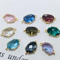 Crystal Connector, with Brass, gold color plated, DIY, more colors for choice, 8x14mm, 50PCs/Bag, Sold By Bag