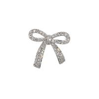 Cubic Zirconia Brooch, Brass, Bowknot, plated, micro pave cubic zirconia & for woman & hollow, more colors for choice, nickel, lead & cadmium free, 21x19mm, Sold By PC