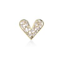 Cubic Zirconia Brooch, Brass, Heart, 18K gold plated, micro pave cubic zirconia & for woman & hollow, nickel, lead & cadmium free, 19x16mm, Sold By PC