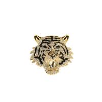 Cubic Zirconia Brooch Brass Tiger plated micro pave cubic zirconia & for woman & enamel nickel lead & cadmium free Sold By PC