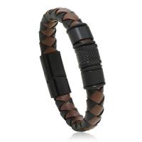 PU Leather Cord Bracelets, with Silicone & Tibetan Style, handmade, fashion jewelry & different length for choice & Unisex, more colors for choice, 11mm, Sold By PC
