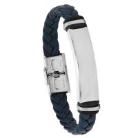 PU Leather Cord Bracelets with 201 Stainless Steel fashion jewelry & Unisex 12mm Length Approx 21 cm Sold By PC