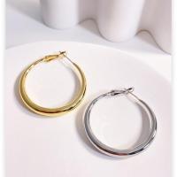 Brass Hoop Earring, plated, fashion jewelry & for woman, more colors for choice, nickel, lead & cadmium free, 36x40mm, Sold By Pair