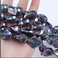 Barock kultivierten Süßwassersee Perlen, Natürliche kultivierte Süßwasserperlen, DIY, schwarz, 16-23mm, verkauft per ca. 15 ZollInch Strang