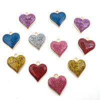 Tibetan Style Enamel Pendants, Heart, more colors for choice, 15x17mm, 30PCs/Bag, Sold By Bag
