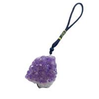Bag Purse Charms Keyrings Keychains, Amethyst, with Polyester Cord, handmade, more colors for choice, 13-35mm, Sold By PC
