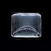 Glass Cabochons, Rectangle, plated, white, 25mm, 100PCs/Bag, Sold By Bag
