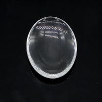 Glass Cabochons, Oval, plated, white, 100PCs/Bag, Sold By Bag