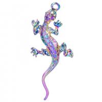 Tibetan Style Animal Pendants, colorful plated, Unisex, mixed colors, 71x31mm, Length:50 cm, Sold By PC