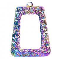 Tibetan Style Pendants, colorful plated, Unisex, multi-colored, 48x35mm, Length:50 cm, Sold By PC