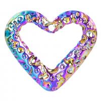 Pingentes de coração de liga de zinco, banhado, unissex, multi colorido, 31x35mm, comprimento 50 cm, vendido por PC