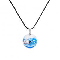 Resin Necklace, Polyester Cord, with Resin & Tibetan Style, Unisex, mixed colors, 27x20mm, Length:72 cm, Sold By PC