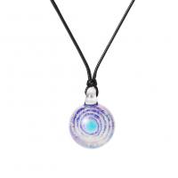 Resin Necklace, Wax Cord, with Resin, Unisex & luminated, more colors for choice, 27x20mm, Length:72 cm, Sold By PC