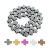 Nicht-magnetische Hämatit Perlen, Kreuz, DIY, keine, 10mm, verkauft per ca. 38 cm Strang
