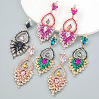 Rhinestone Earring, Tibetan Style, fashion jewelry & for woman & with rhinestone, more colors for choice, 84x36mm, Sold By Pair
