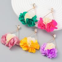 Earring Jewelry Zinc Alloy with Cloth fashion jewelry & for woman Sold By Pair