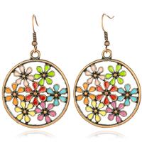 Zinc Alloy Drop Earrings Round fashion jewelry & for woman & enamel multi-colored Sold By Pair