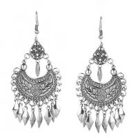 Tibetan Style Drop Earrings, fashion jewelry & for woman, original color, 80x40mm, Sold By Pair